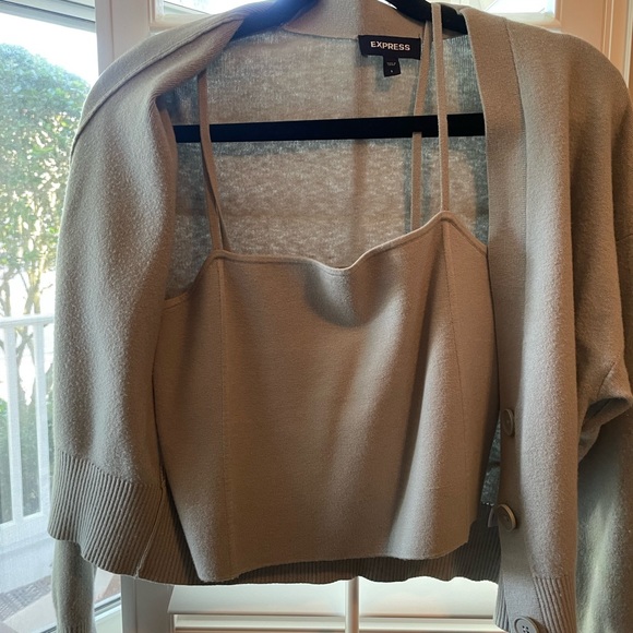 Cropped Tank + Sweater Set - Picture 2 of 2